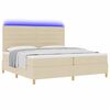 vidaXL Letto a Sorgente LED con materasso Crema 200 x 200 cm Tessuto