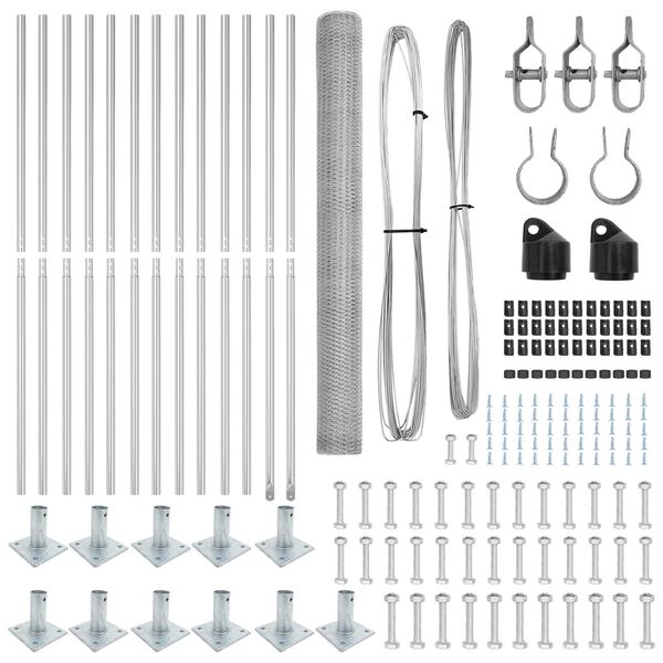 vidaXL Palo della recinzione Argento 25 x 1,6 m (rete da 25 mm)