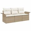 vidaXL Set Divano da Giardino 3 pz Beige Poly Rattan