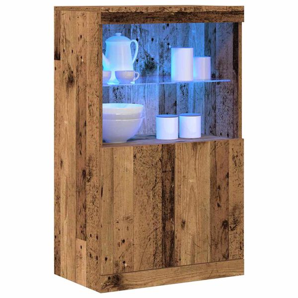 vidaXL Madia LED Marrone 60 x 37 x 100 cm Legno multistrato