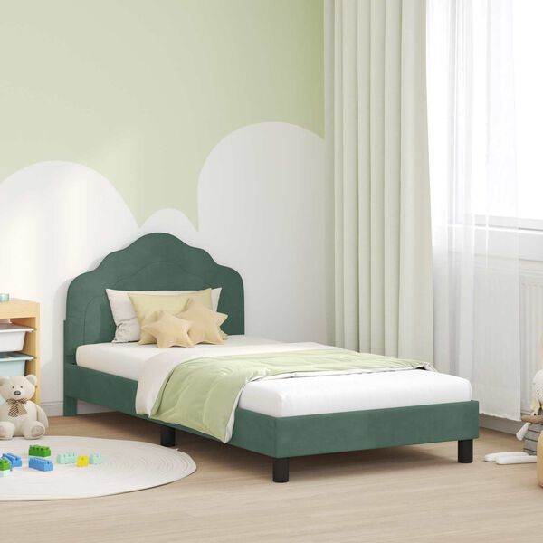 vidaXL Struttura letto bambini con testata Verde Mare 80 x 200 cm