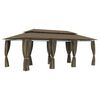 vidaXL Gazebo con Tende 600x298x270 cm Grigio Talpa 180 g/m&sup2;
