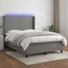 vidaXL Letto a Molle Materasso e LED Grigio Scuro 140x190cm in Tessuto