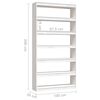 vidaXL Libreria/Divisorio Bianco 100x30x200 cm Legno Massello di Pino