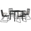 vidaXL Set da Pranzo per Giardino 5 pz Nero
