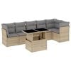 vidaXL Set Divani da Giardino 7 pz con Cuscini Beige in Polyrattan