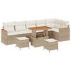 vidaXL Set Divano da Giardino con cuscino Beige Poly Rattan