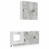 vidaXL Unit&agrave; Cucina PORTO 5 pz Grigio Cemento Legno ingegnerizzato
