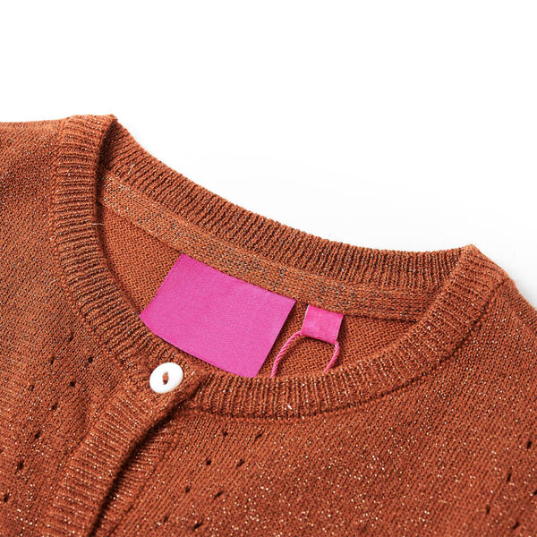 Cardigan da Bambina Lavorato a Mano Cognac 140