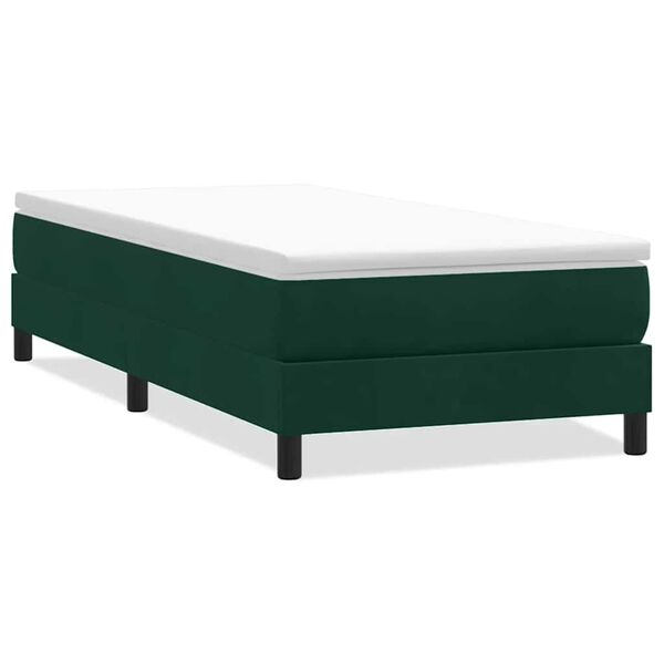 vidaXL Giroletto a Molle senza Materasso Verde Scuro 90x210 cm Velluto
