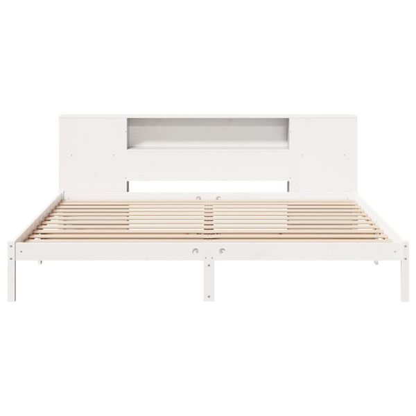 vidaXL Giroletto con Libreria senza Materasso 180x200 cm in Legno Pino