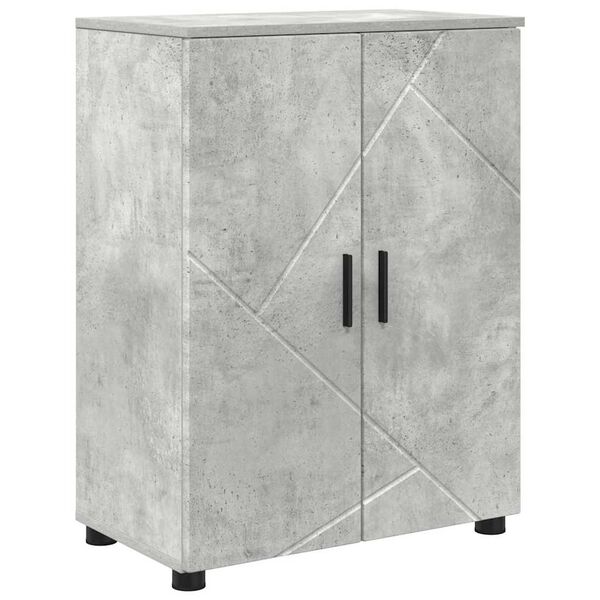 vidaXL Mobile da Bagno con porta Grigio cemento 60 x 35 x 80 cm