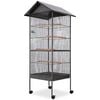 vidaXL Gabbia per Uccelli in Acciaio con Tetto 66x66x155 cm