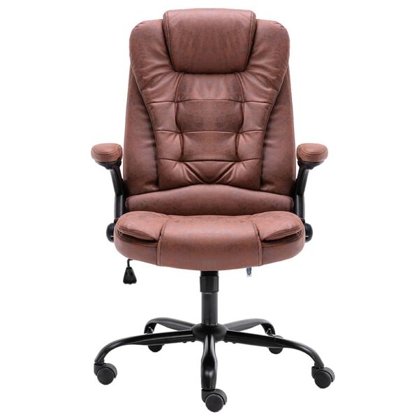 vidaXL Sedia da Ufficio Marrone Chiaro in Scamosciato