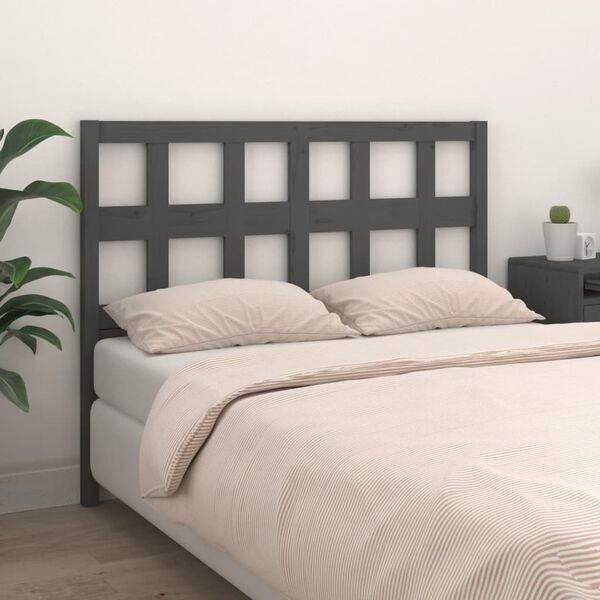 vidaXL Testiera per Letto Grigia 165,5x4x100 cm Legno Massello di Pino
