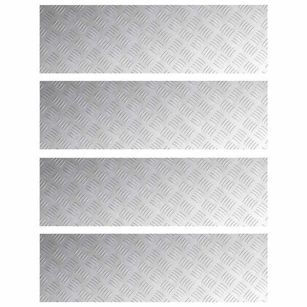 vidaXL Gradini per Scale 4 pcs Argento 100 x 30 cm Alluminio