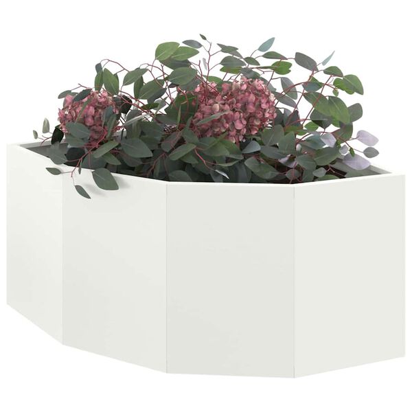 vidaXL Vaso d'angolo Bianco 60 x 60 x 35 cm Acciaio