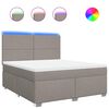vidaXL Giroletto a Molle con Materasso Tortora 180x200 cm in Tessuto