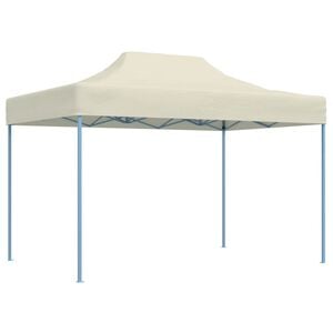 vidaXL Gazebo Professionale Pieghevole 3x4m Acciaio Crema