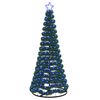 vidaXL Albero di Natale in tinsel con luci LED e base EKENAS 180 cm