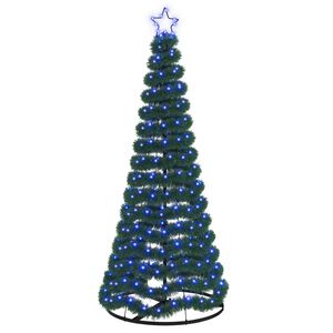 vidaXL Albero di Natale in tinsel con luci LED e base EKENAS 180 cm