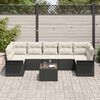 vidaXL Set Divano da Giardino 8 pcs Nero e Crema polyrattan