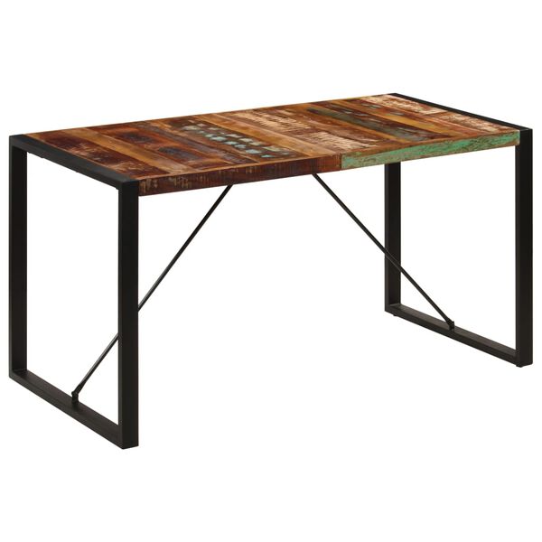 vidaXL Tavolo da Pranzo 140x70x75 cm in Legno Massello di Recupero