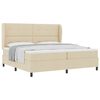 vidaXL Letto a molle con materasso Crema 200 x 200 cm Tessuto