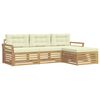 vidaXL Set di divani da esterno 4 pcs Bianco e Crema