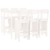 vidaXL Set Bar da Giardino 7 pz Bianco in Legno Massello di Pino