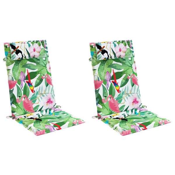 vidaXL Cuscini per Sedia Schienale Alto 2pz Multicolore Tessuto Oxford