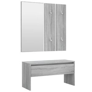 vidaXL Set di Mobili da Corridoio Grigio Sonoma in Legno Multistrato