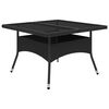 vidaXL Set Mobili da Pranzo per Giardino 9 pz Polyrattan e Vetro Nero