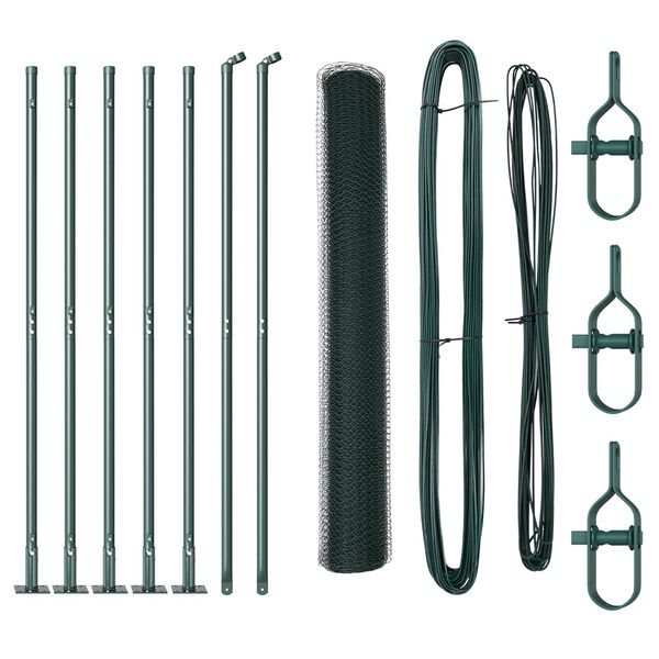 vidaXL Palo della recinzione Verde 10 x 1,2 m (rete da 13 mm)