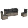 vidaXL Set Divano da Giardino 5 pz con Cuscini Grigio in Polyrattan