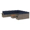 vidaXL Set Divani da Giardino 12 pz con Cuscini Grigio in Polyrattan