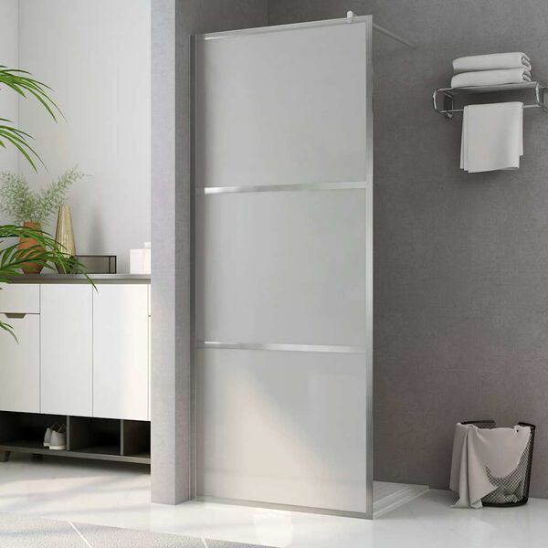 vidaXL Parete per Doccia Walk-in in Vetro Smerigliato ESG 140x195 cm
