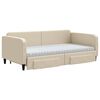 vidaXL Divano Letto Estraibile con Cassetti Crema 100x200cm in Tessuto