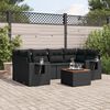 vidaXL Set Divani da Giardino con Cuscini 7pz Nero Polyrattan