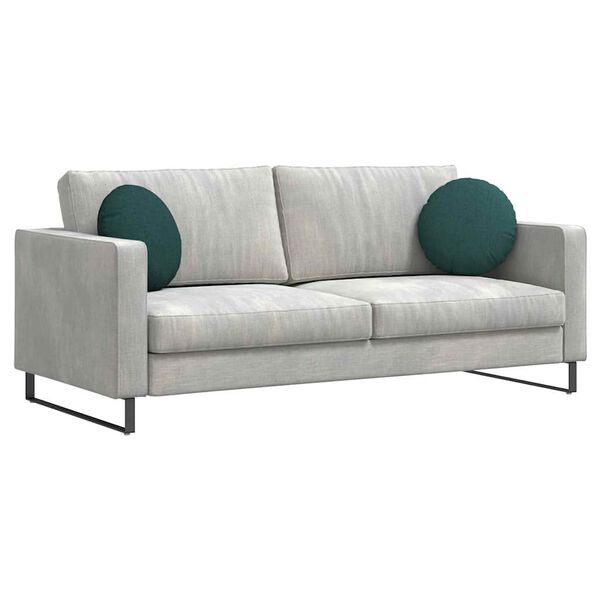 vidaXL Cuscini per Seduta 2 pcs Verde Scuro &Oslash;40 x 13 cm Tessuto