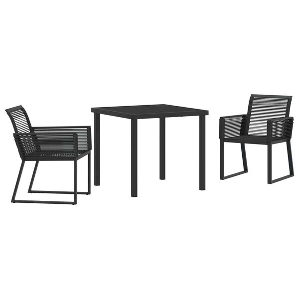 vidaXL Set da Pranzo per Giardino 3 pcs Nero
