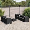 vidaXL Set Mobili da Giardino con Cuscini 8 pz Nero in Polyrattan