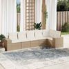 vidaXL Set Divano da Giardino 6 pz con Cuscini Beige in Polyrattan