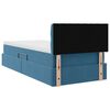 vidaXL Letto con Contenitore Blu Scuro 90 x 200 cm Velluto