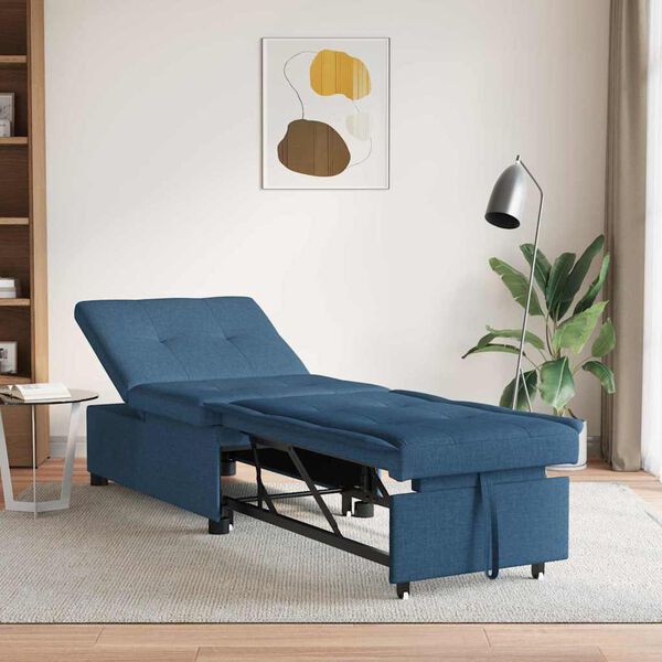 vidaXL Divano Letto Estraibile Blu 194 x 50 x 82 cm Legno compensato
