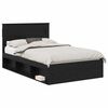 vidaXL Struttura del letto Rovere Nero 135 x 190 cm