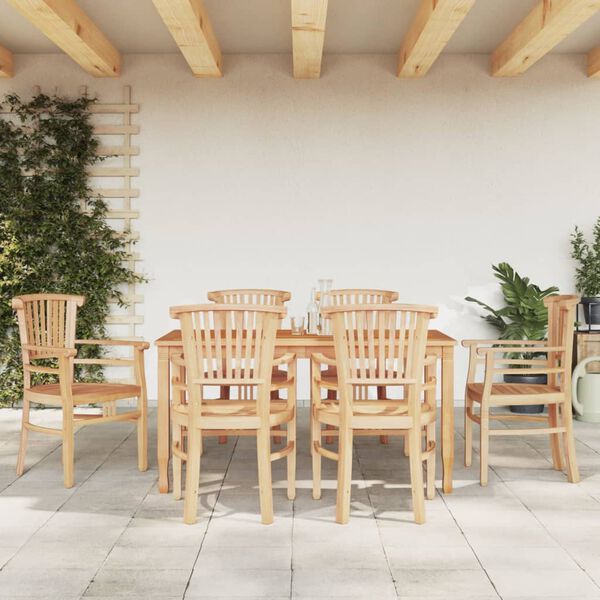 vidaXL Set da Pranzo da Giardino 7 pz in Legno Massello di Teak
