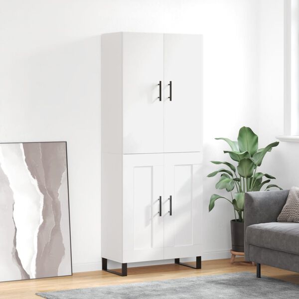 vidaXL Credenza Bianca 69,5x34x180 cm in Legno Multistrato