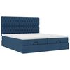 vidaXL Struttura Letto Pouf con Materassi Blu 200x200 cm in Tessuto