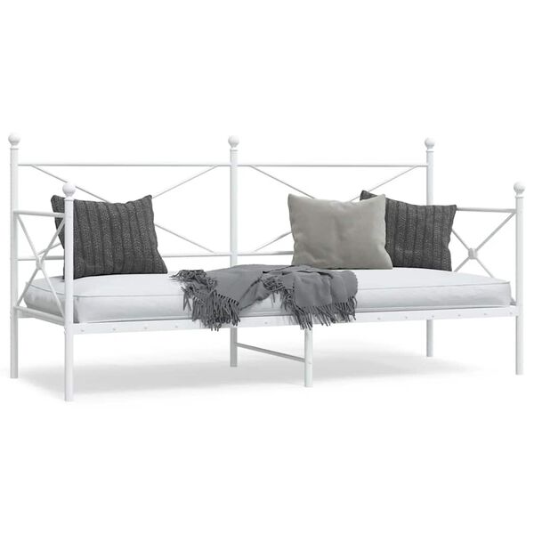 vidaXL Dormeuse senza Materasso Bianco 90x200 cm in Acciaio